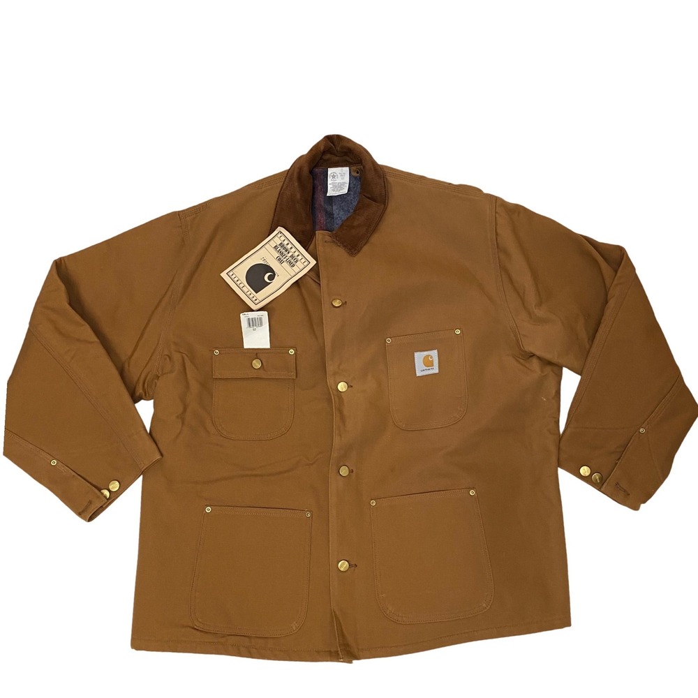 NOS‎ Vintage Carhartt 6BLC Chore Coat 2XL 52R Blanket Lined Brown Duck USA - Picture 2 of 16